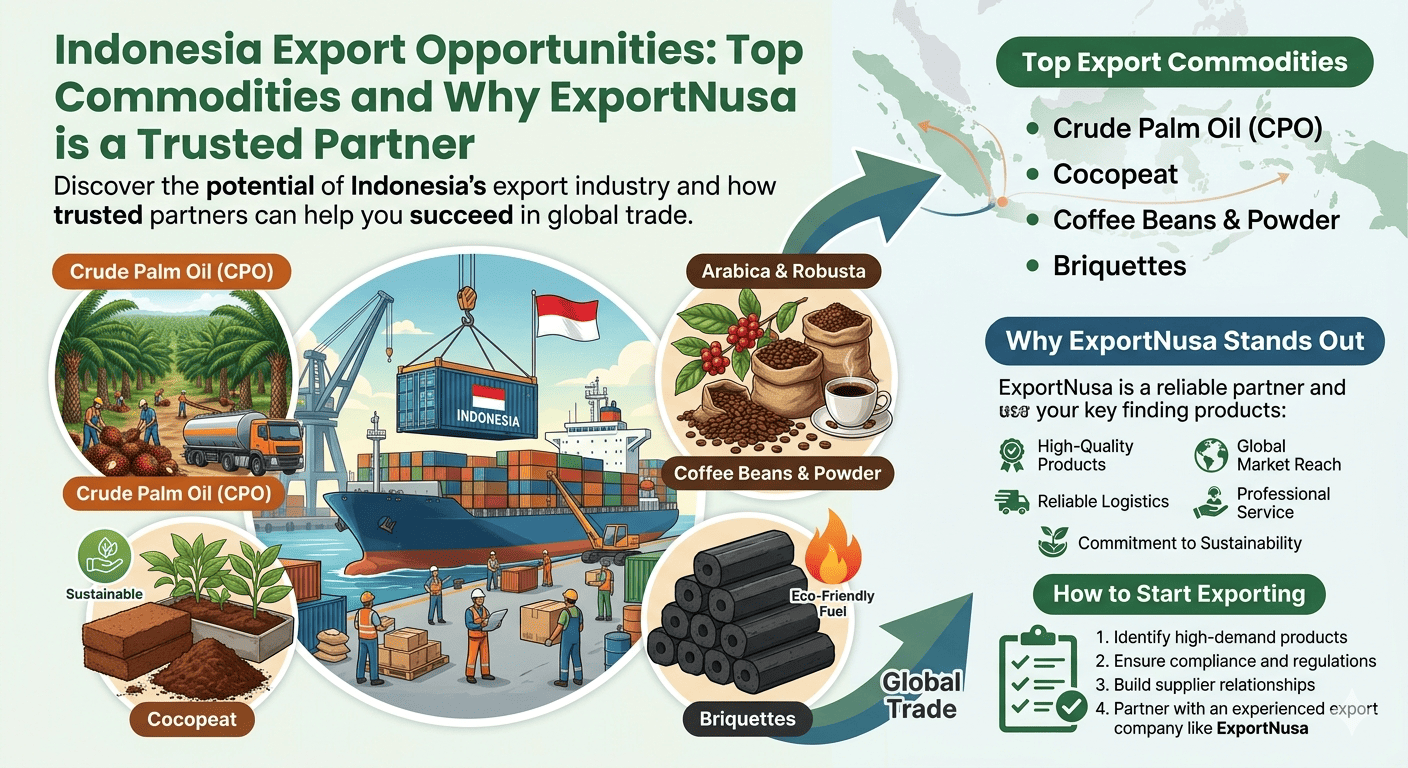 Indonesia Export Opportunities: Top Commodities and Why ExportNusa is a Trusted Partner