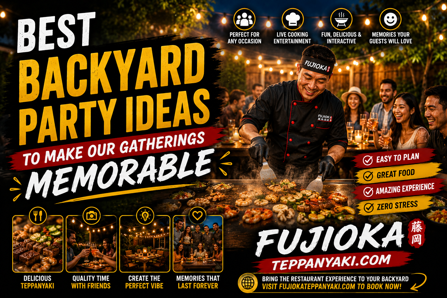 backyard party with fujioka teppanyaki