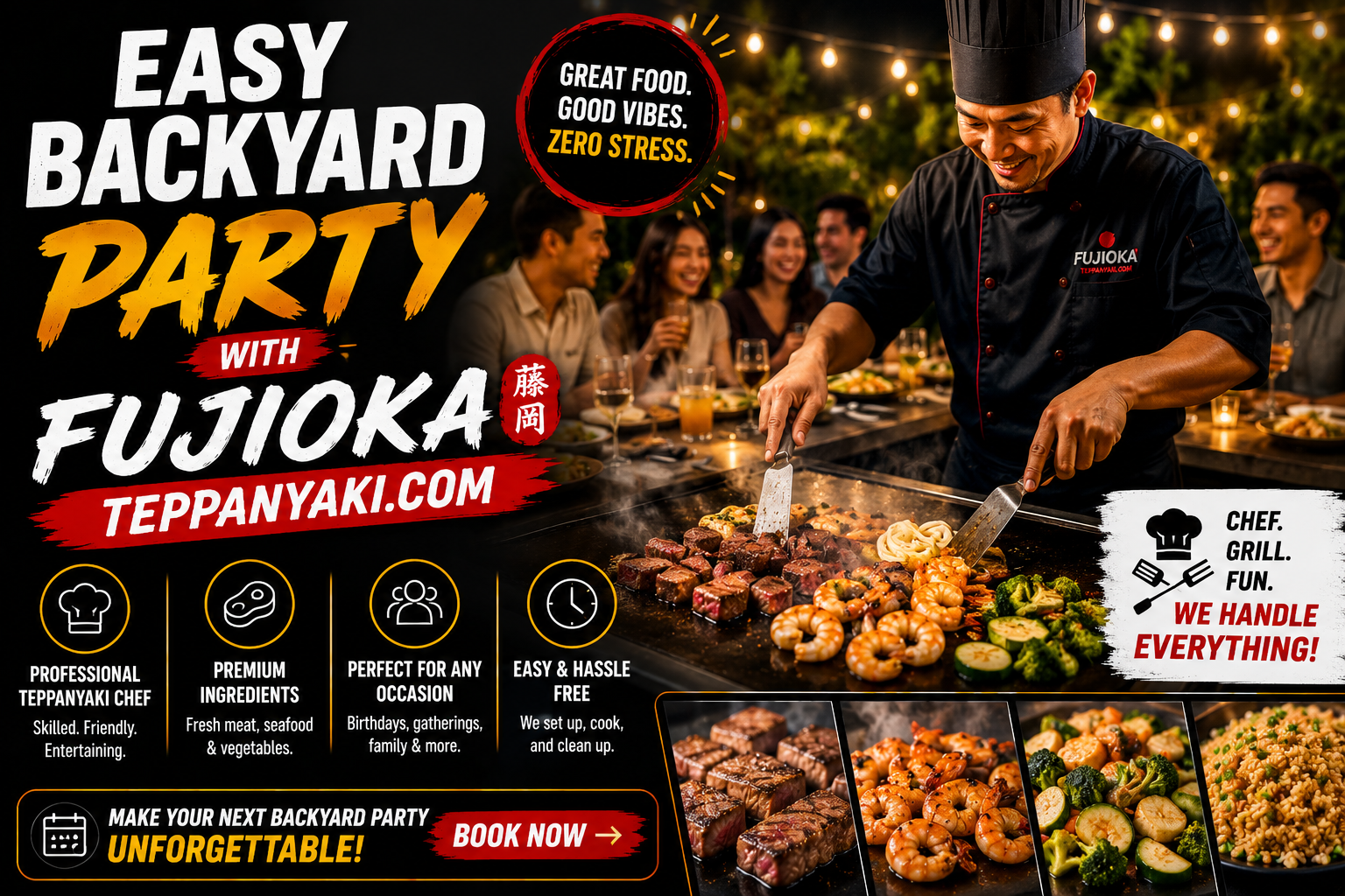 Party with Fancy Setup with Fujioka Teppanyaki