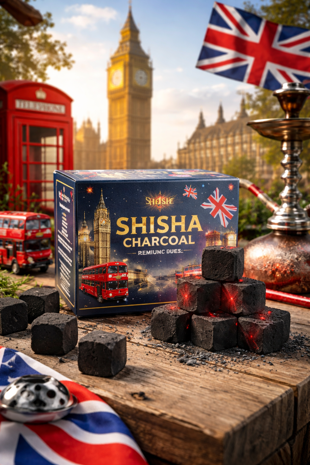 shisha charcoal cube export to london UK